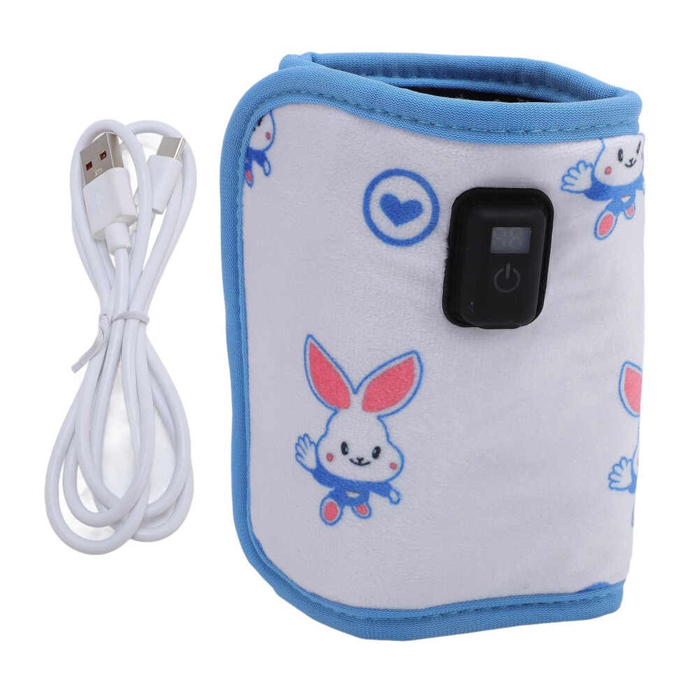 Baby Bottle Warmer with Temperature Display and Insulation Sleeve for Travel Outdoor Use Bunny