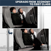 2X Inflatable Airplane Foot Rest with Hand Pump and Carry Bag, Travel Foot Rest Airplane Chair Extender for Kids