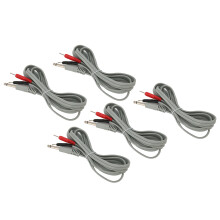 5pcs 6.35mm Contact Electrode Lead Wires for TENS Massage Machine – 5.9ft