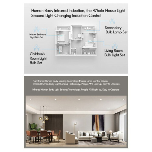 2X 85-265V E27 PIR Motion Sensor Lamp 12W Bulb with Motion Sensor Infrared Motion Detector Security Light White Light 2