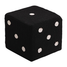 Ottoman Footstool for Couch Cubic Dices Pattern Ottoman-Black
