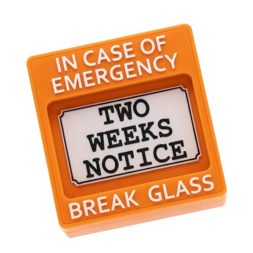 Playfulness Resignation Emergency Box Funny Desk-Orange