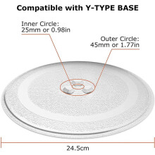 2X Universal Microwave Glass Plate Durable Microwave Glass Turntable Plate, Round Microwave Plate Cover 24.5cm