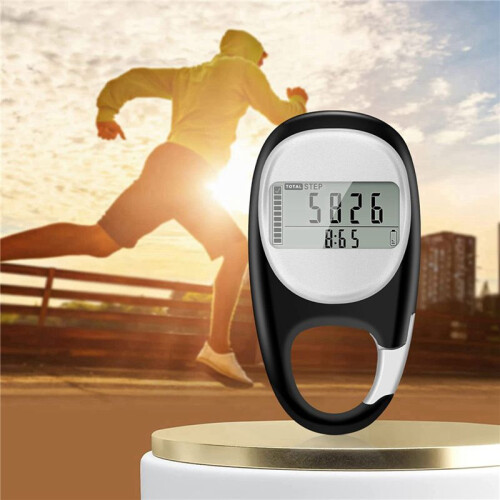 2X Pedometer for Walking, Portable Walking Pedometer 3D Step Counter, Simple Electronic Steps Tracker with Carabiner 1
