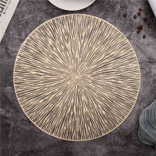 8 Pièces Napperons Ronds Restaurant Creux PVC Décoration Repas Tapis Anti-Chaude Table à Manger Ligne Tapis Steak Plaque Pad Doré
