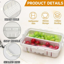 Snackal Box Fridge Storage:Divided Serving Tray -Snack Organizer Reusable Food Platter Portable Refrigerator Holder