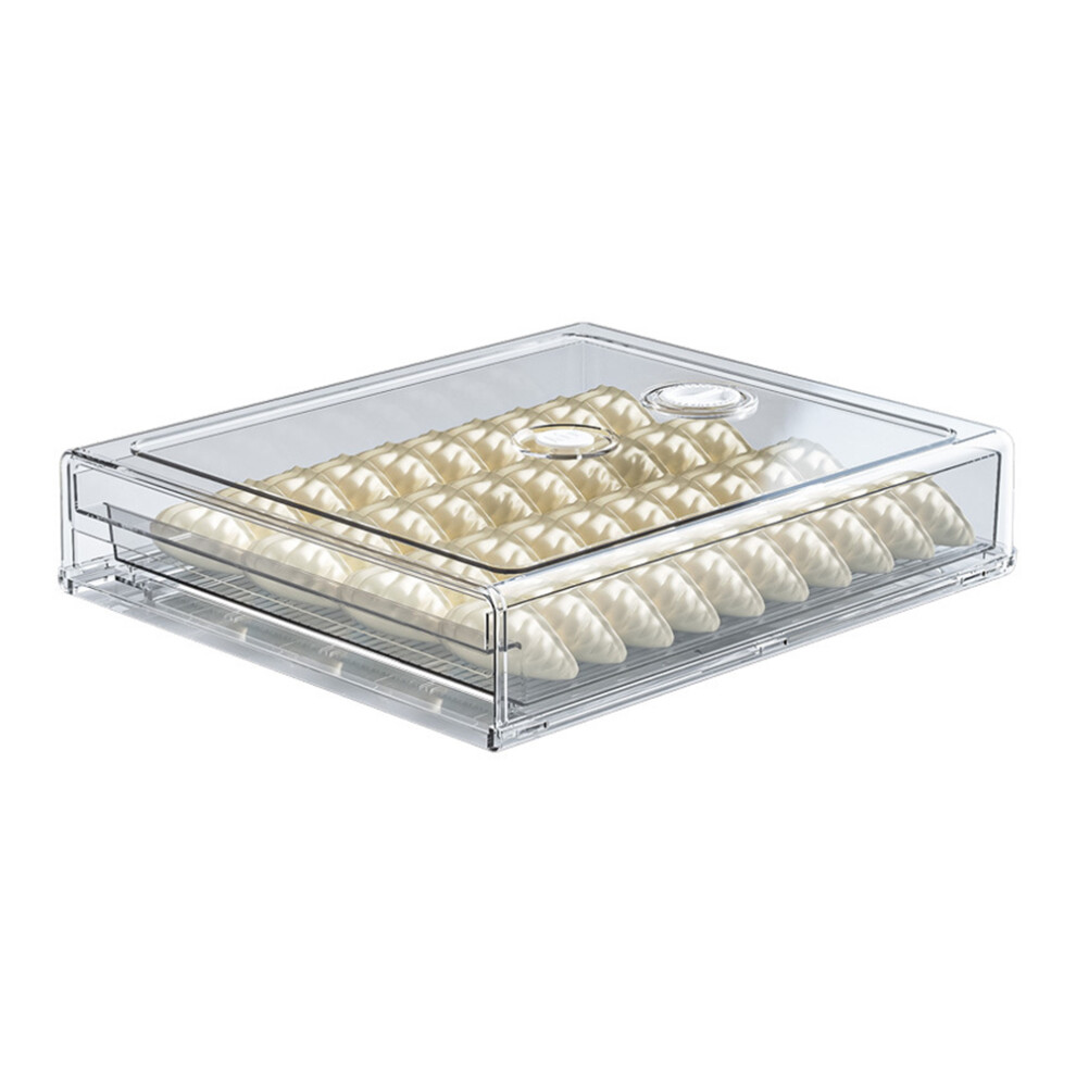 Semoic Timekeeping Freeze Storage Box Refrigerator Dumplings Box Tray Kitchen Food Fresh Stackable Organizer Container With Lid
