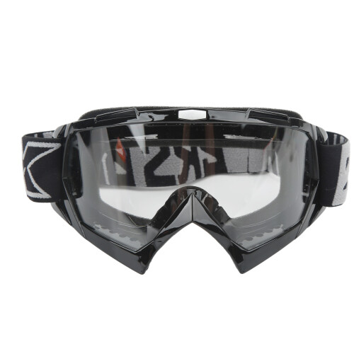 Adjustable Motorcycle Goggles PC Sponge Black Frame Transparent Lens Gray 1