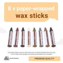 Furniture Repair Kit Wood Markers - Set of 17 - Markers and Wax Sticks with Sharpener Kit, for Scratches, Wood Floors