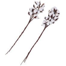 60Pcs Cotton Stems,Fake Cotton Flowers, Artificial Cotton Floral Stems Faux Farmhouse Decorations for Vase Home Decor
