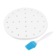 100 Pcs 7.5 Inch Air Fryer Disposable Paper Liner Wood Pulp Paper Steamer Paper for Air Fryer Steaming Basket