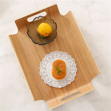 2X Brot Tablett Lagerung Organizer Holz Servier Tablett Holz Tee Teller Essen Teller Teller Teller Abendessen Obst Kuchen, A.