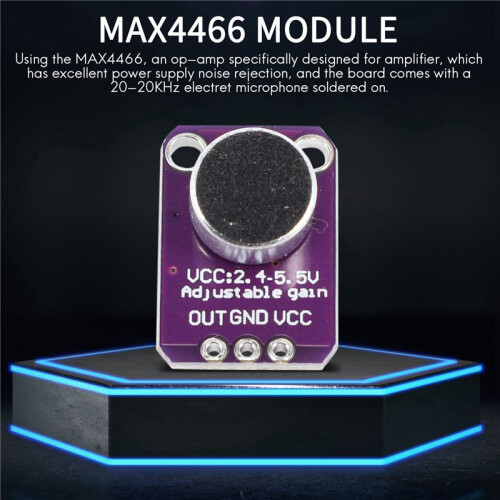 10Pcs GY-MAX4466 Electret Microphone Amplifier MAX4466 Module Adjustable Gain Breakout Board for 1