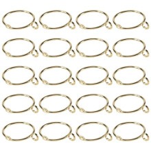 120 Pcs Openable Gold Curtain Rings Open and Close Metal Rustproof Drapery Loops with Eyelet for Hook Pins (1.5 Inch)