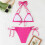 Women's Triangle Bikini Set, Sexy Two-Piece-Sky Blue XL 6