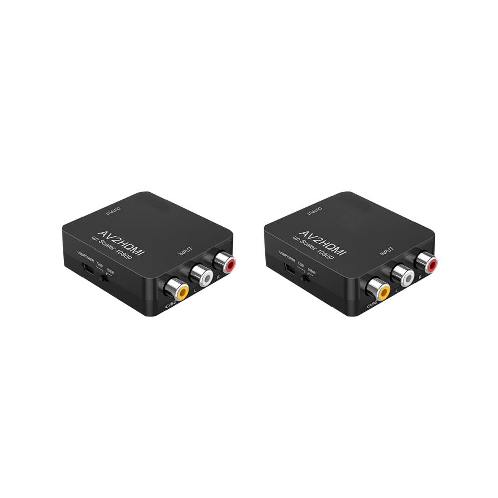 2X Rca To Av To Converter 1080P Rca Cvbs Video Audio Converter Adapter Pal/Ntsc For Tv/ Ps3/ Stb/ Vhs Yellow/White/Red 4713102284723
