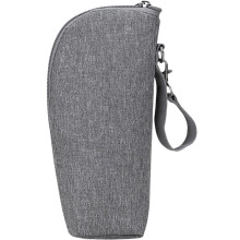 Insulated Baby Bottle Bag with Thermal Storage, Gray Travel Cooler Pouch for Outdoor Use