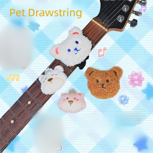 Adjustable Cotton Guitar String Mutes for-white cake bear 1