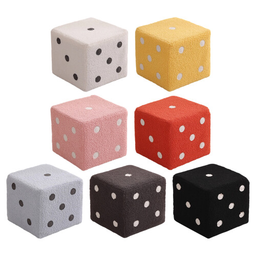 Ottoman Footstool for Couch Cubic Dices Pattern Ottoman-Black 1