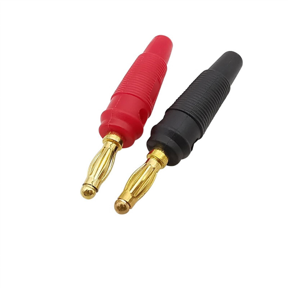 Goldplated 4Mm Banana Plug Connectors Set 10 Pack And Solderless Conductivity Speaker Wire Connectors Red/Black 9073542707660