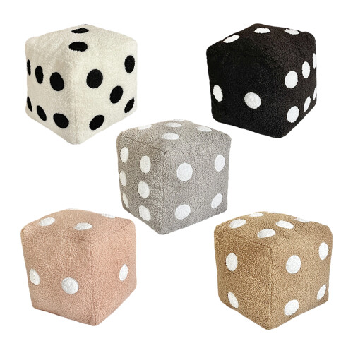 30X30Cm Square Dices Shape Pillow Soft PP Cotton-Light Grey 1