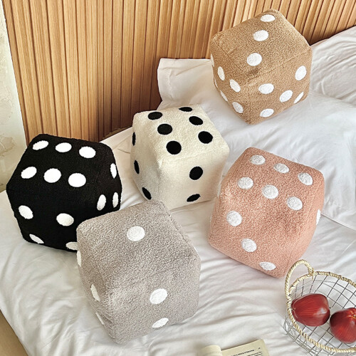 Comfortable 30X30Cm Square Pillow With Fun Dices-Dark Khaki 2
