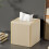 Elegant Square Leather Tissue Box Holder For Home Office-White 3