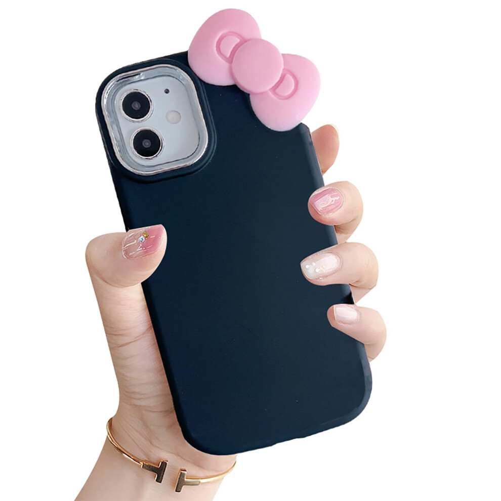 Cute 3D Bowknot Case For Iphone 11, Slim Tpu ShockâAbsorbing Protective Cover For Women Girls Black 9330225993575