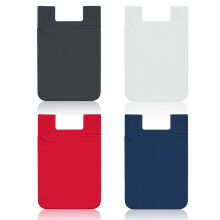 4Pack Adhesive Phone Wallet Red White Blue StickOn Card Holder for Smartphone Secure Storage