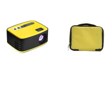 T20 Mini Projector 1080P LED Video Movie Projector with USB HDMI for Home Theater Entertainment Yellow Plus Bag