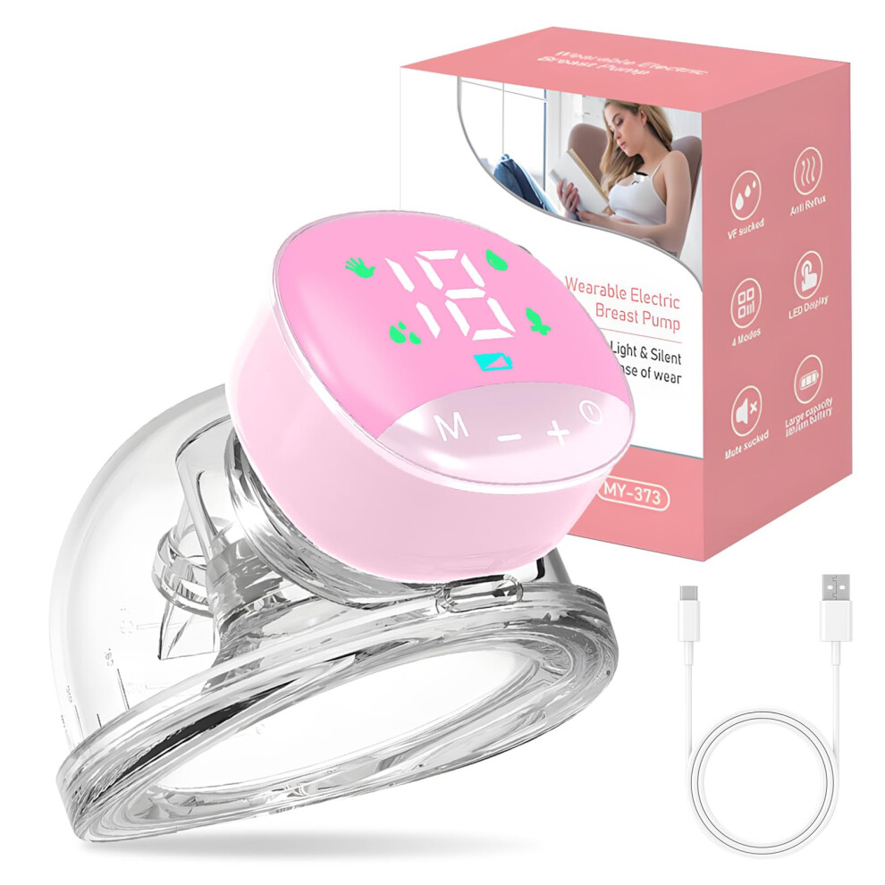Wearable Hands Electric Breast Pump with Adjustable Suction, LED Display, 180ML Capacity, 24mm Flange