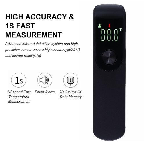 Touchless Infrared Forehead Thermometer with LED Display, Fast 1s Reading, Black 2
