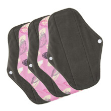 5pcs Washable Menstrual Pads Bamboo Charcoal Leakproof Cloth, 18x25cm