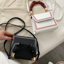 Sac à BandoulièRe Simple Engagé pour Tout Petit Sac Carré Couleur Unie Casual Femme Sac-Noir
