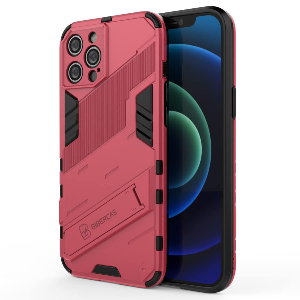 Case For Iphone 13 Pro Military Grade Shockproof With Vertical Horizontal Kickstand Rose Red 9092120720662