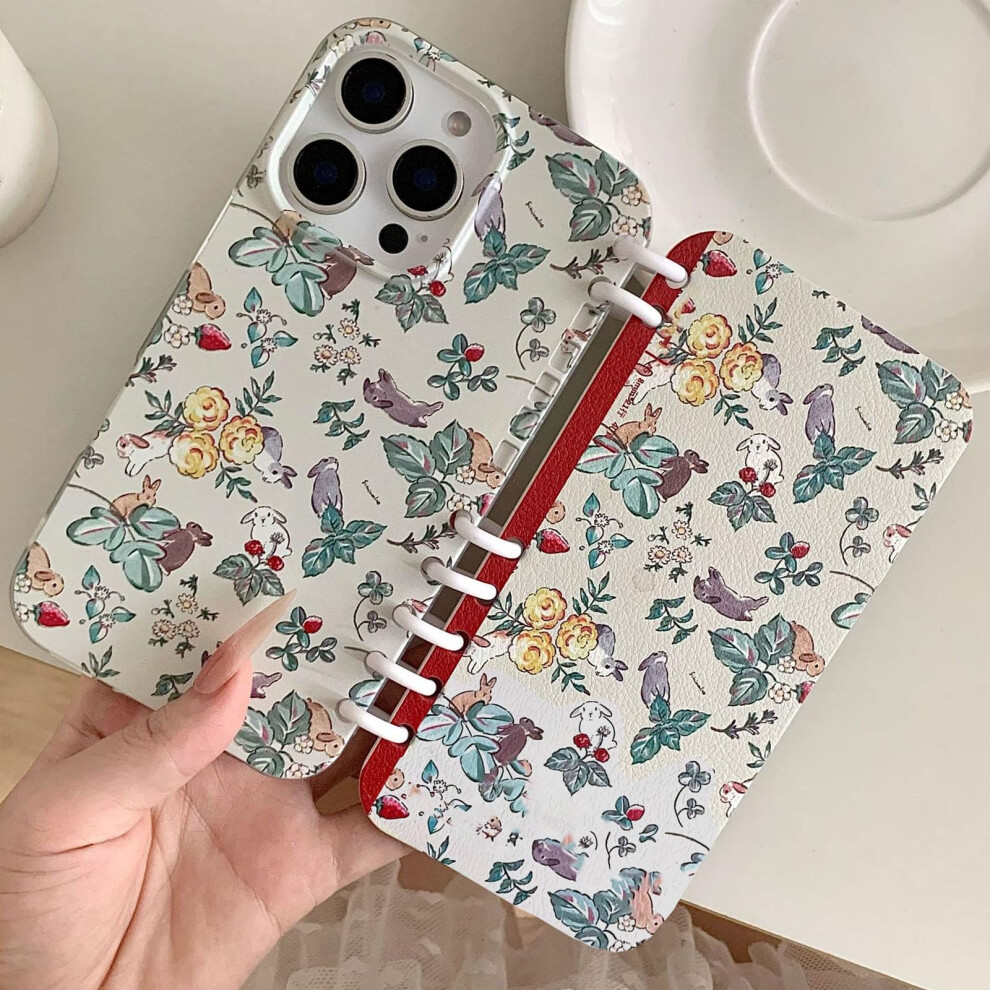 Vintage Floral Diary Flip Case For Iphone 15 Pro Max, ShockâAbsorbing Tpu Protection Cover Red 9330225994077