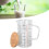 600ml V-Shaped Nozzle Glass Measuring Cup with Bamboo Handle 6