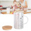 V-Shaped Nozzle 1000ml Glass Measuring Cup with Bamboo Handle 15