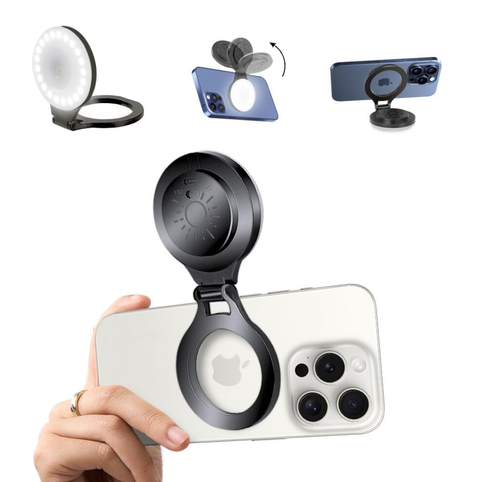 Selfie Ring Magnetic Mount For Iphone With Adjustable Tripod Stand For Video Recording Light 9455672223157