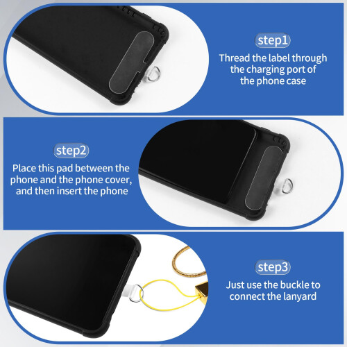 14pcs Clear Phone Lanyard Patch Universal Tether Tabs Set for Smartphones without Adhesive 2