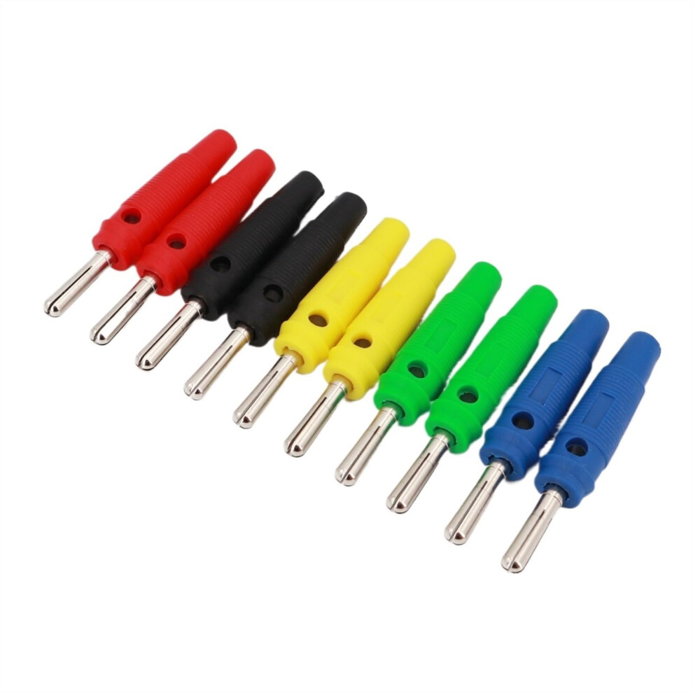 10Pcs 4Mm Stackable Banana Plug Connectors Solder Type Nickel Plated Brass For Speakers Black 9330225994404