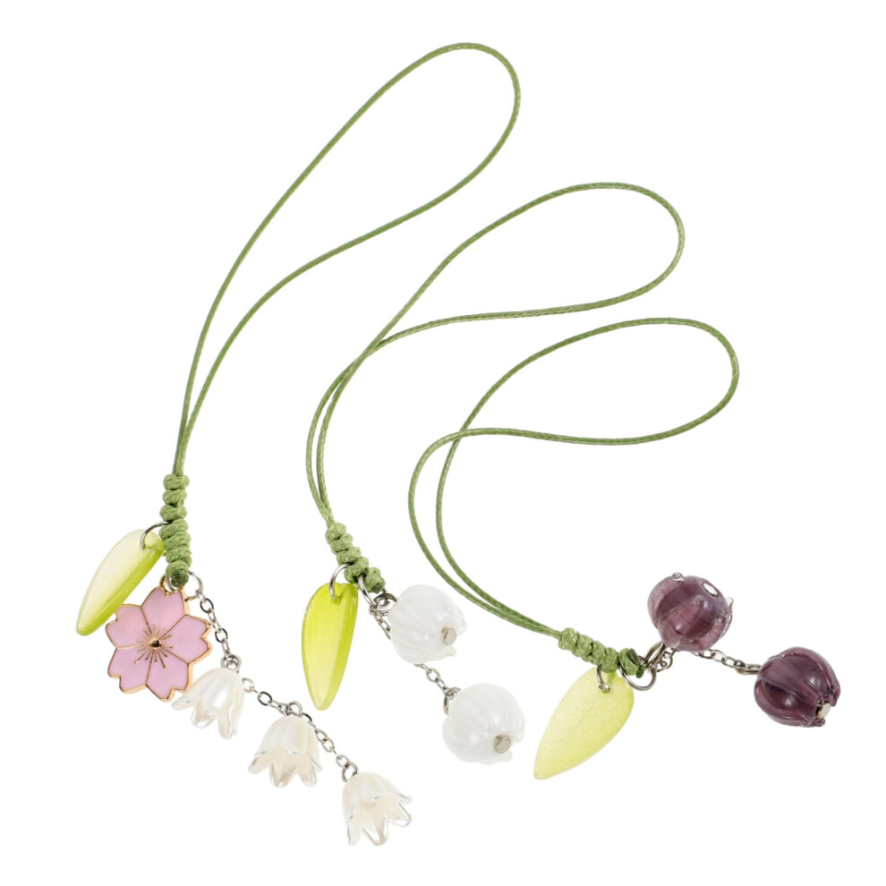 Tulip Keychain Set With Elegant Floral Design, Flower Phone Charm For Bags And Phones White/Purple/Pink 9092120721409