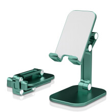 Adjustable Foldable Phone Stand for Desk, Height and Angle Holder for iPhone and iPad 411 Inch Black Green