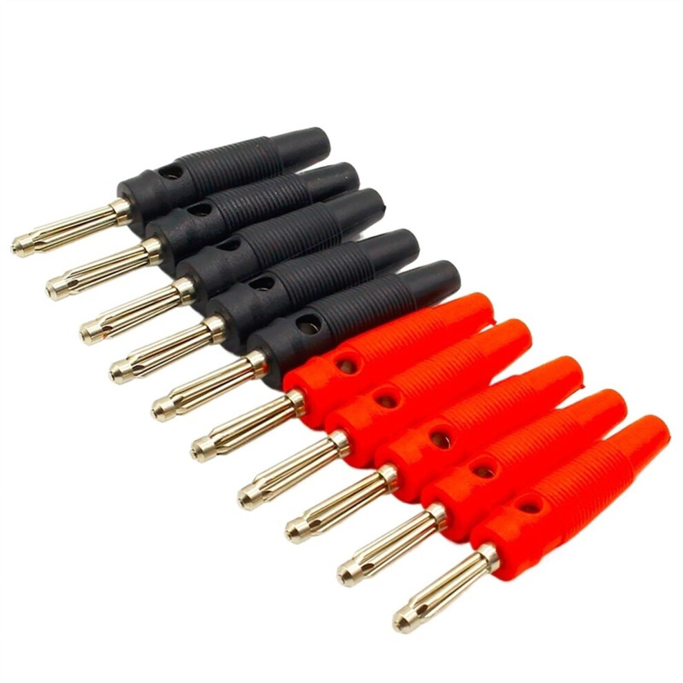 4Mm Banana Plug Connectors 5Pairs Red And Black Set For Speaker Wire Secure Audio Connection 9092120191103