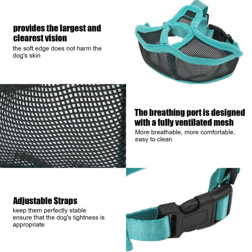 Anti Bite Dog Muzzle Mesh Adjustable for Bulldogs Short Snout Breathable 2