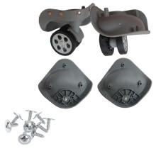 Heavy Duty Large Light Gray Double Row Spinner Replacement Luggage Wheels for Suitcases 1 Pair