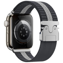 42mm Gray White Braided Strap for Women Compatible with Apple Watch Series 10 SE 9 8 7 6