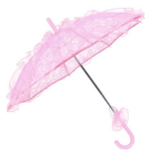Pink Lace Parasol for Weddings Parties Photography Props Elegant Decorative Umbrella