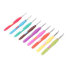 9Pcs Crochet Hooks TPR Ergonomic Soft Handles for Weaving & Gifts