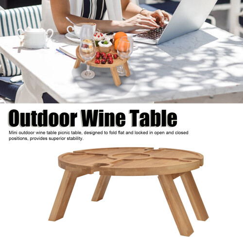 Foldable Picnic Wine Table for Outdoors 1